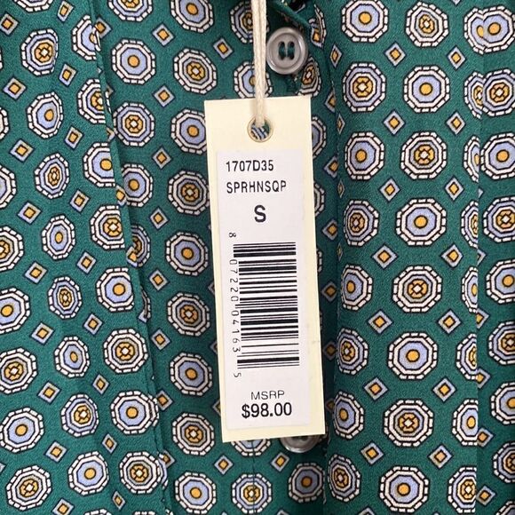 NEW With Tags Button Front Blouse With Sash Detail And Balloon Sleeves - Picture 5 of 7